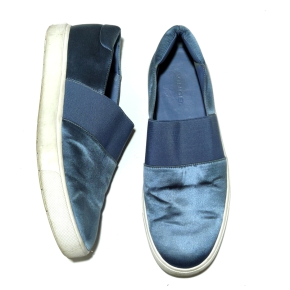 Vince blue satin slip on casual shoe sneaker 8 - Picture 1 of 10